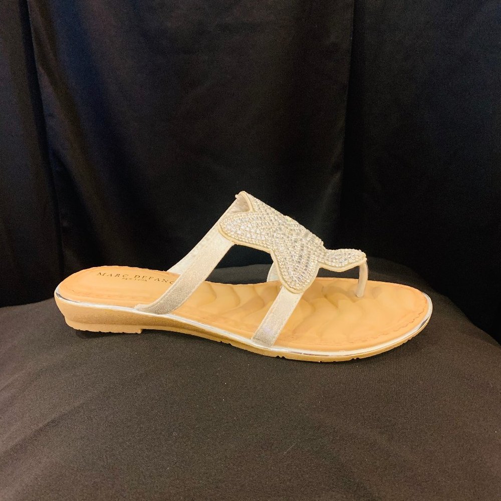 Crystal strappy silver sandal